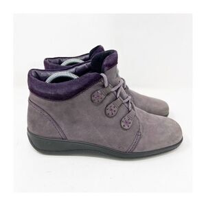Women's Hotter Indulge Purple Nubuck Leather Ankle Boots US 7.5